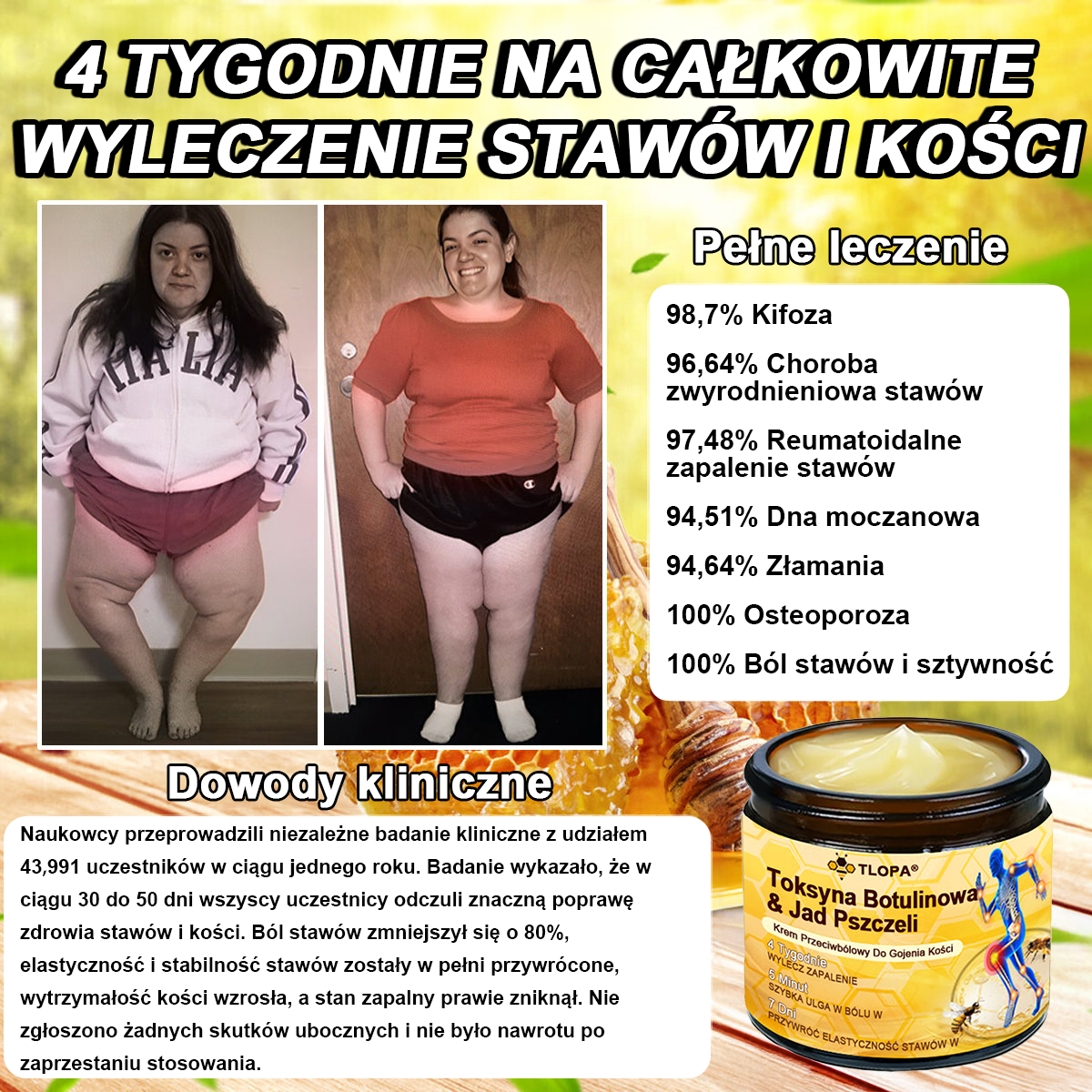💎TLOPA® Toksyna botulinowa i jad pszczeli Balsam Łagodzący Ból i Leczenie Kości🐝🌿 (Polecane dla seniorów przez ortopedów)🦴