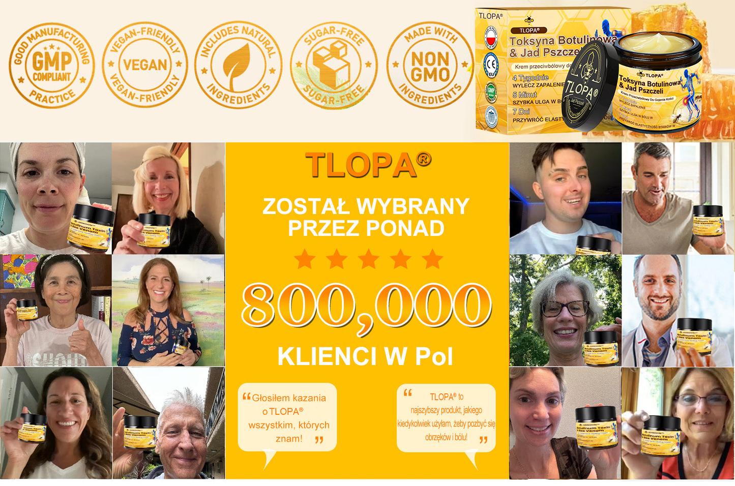 💎TLOPA® Toksyna botulinowa i jad pszczeli Balsam Łagodzący Ból i Leczenie Kości🐝🌿 (Polecane dla seniorów przez ortopedów)🦴